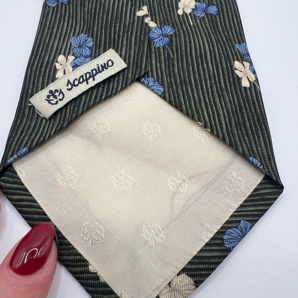 Scappino Blue Green Silk Tie - Picture 2 of 4